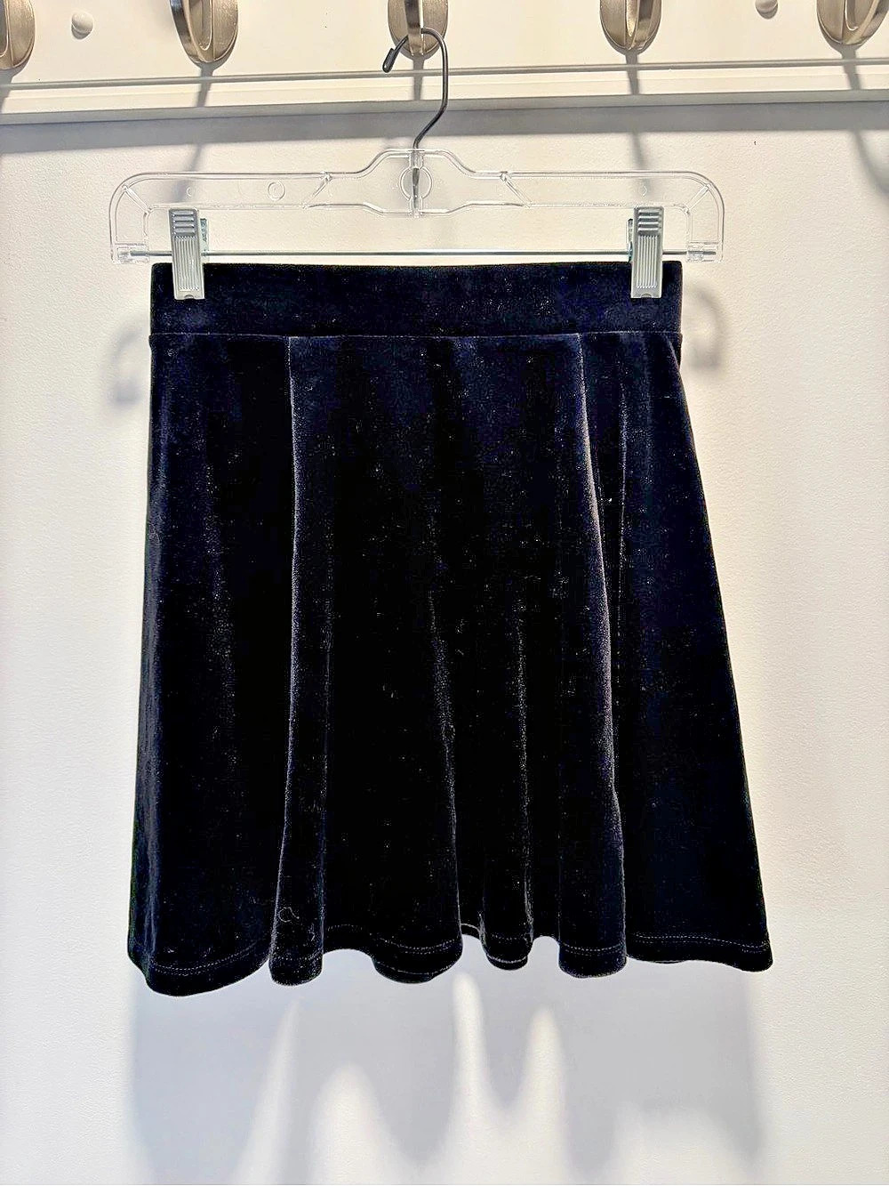 H&M Black Velvet Skater Skirt Size XS Like New